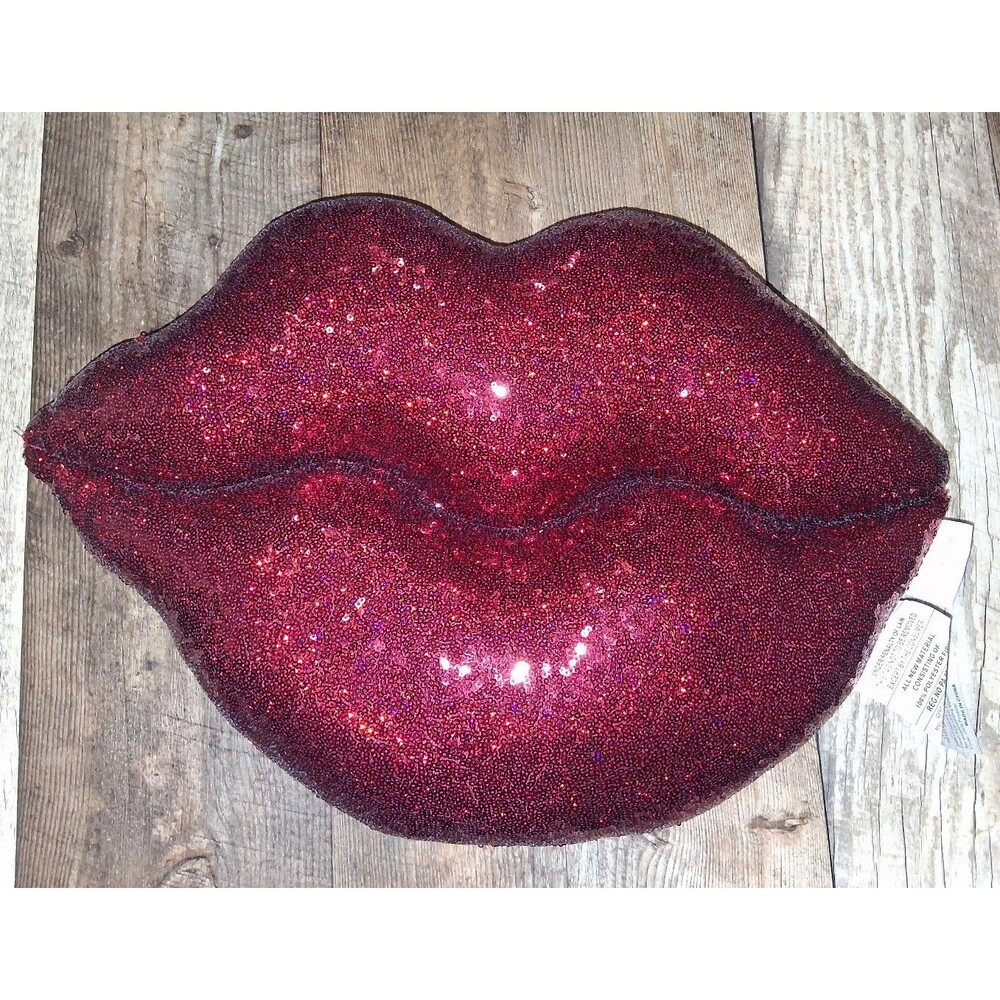 Isaac Mizrahi Red Lips Seaquin Throw Pillow